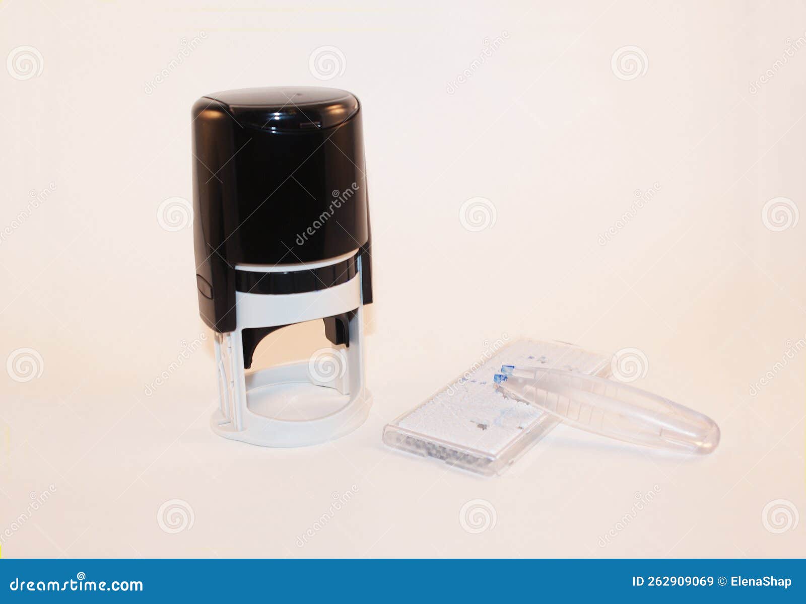 Round Stamp for Documents on a Light Background. Stock Image Image of