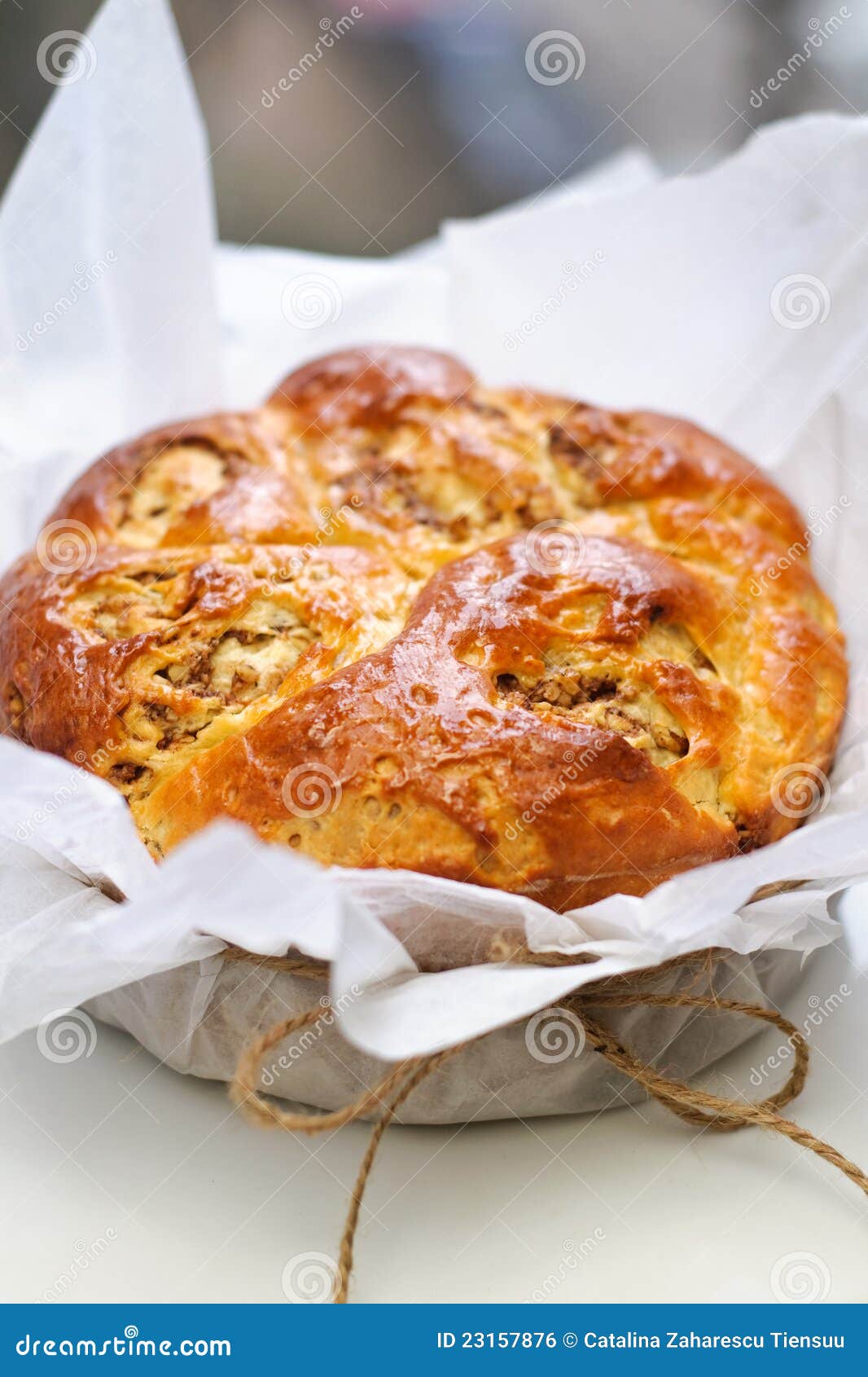 Round sweet bread cake stock photo. Image of romanian 23157876