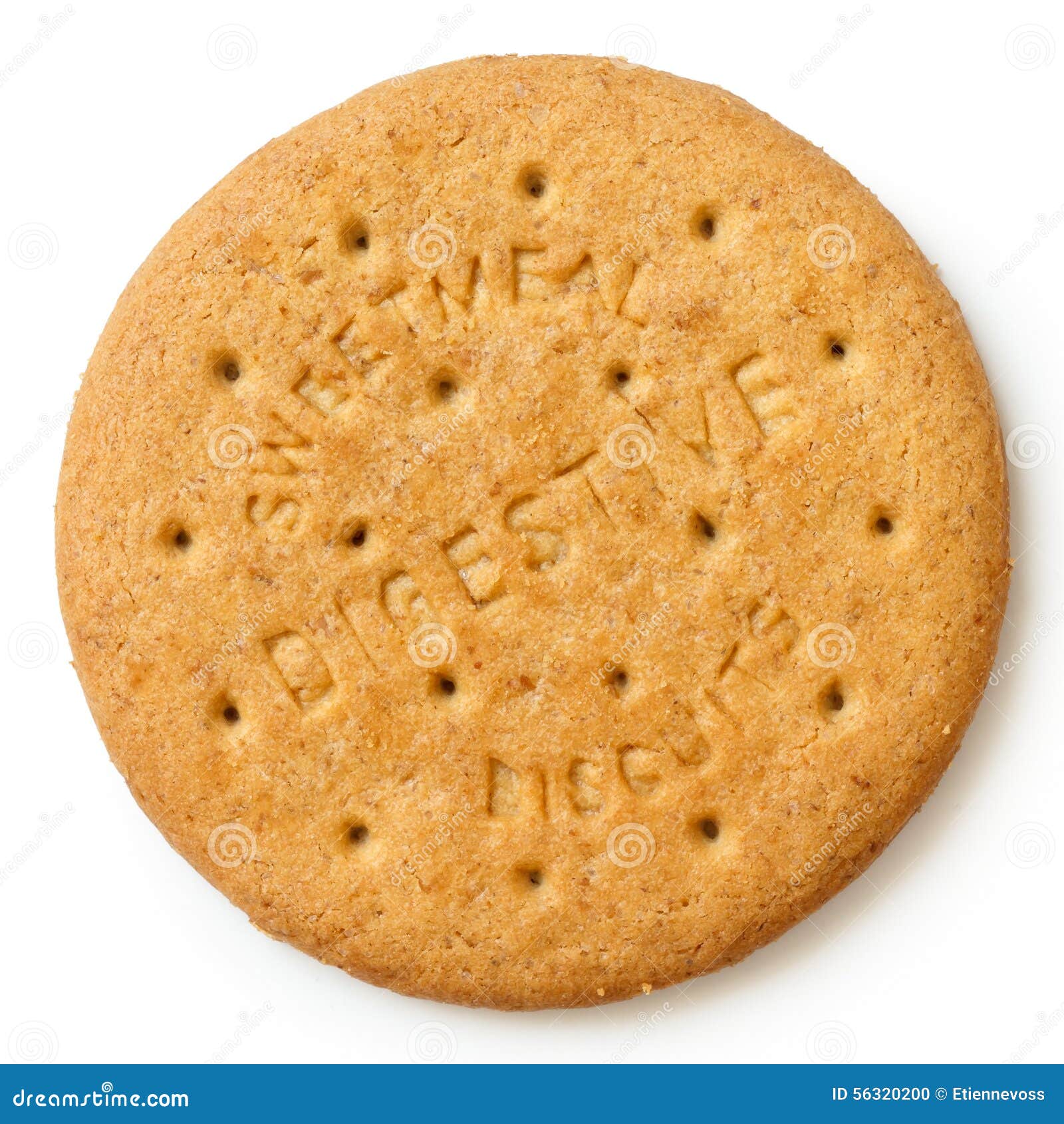 round sweetmeal digestive biscuit  from above.