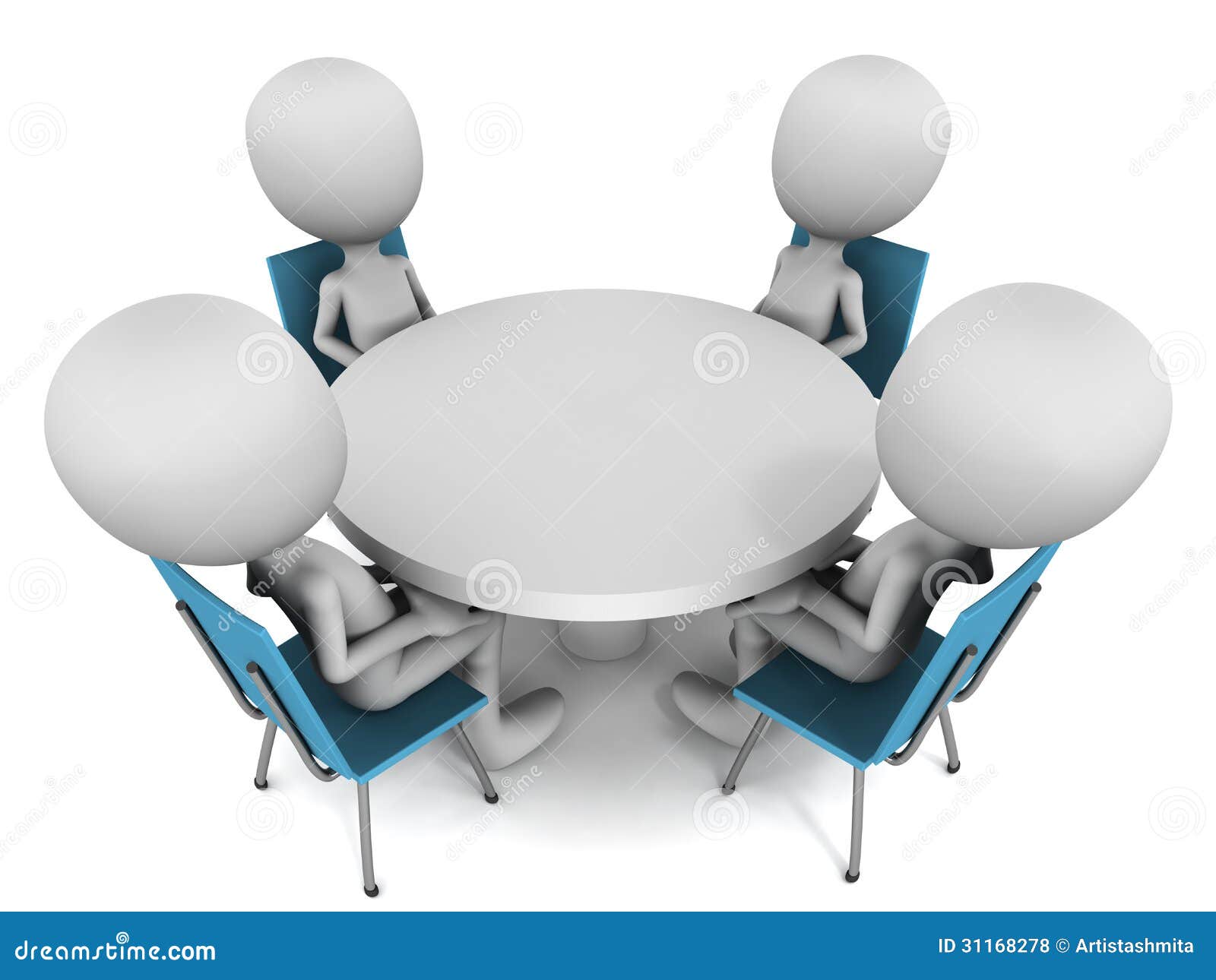  round table meeting white background round table conference concept