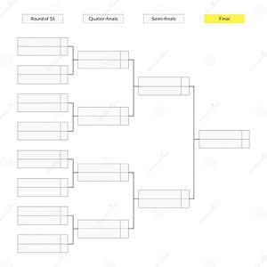 Round Of 16 Tournament Bracket Template For Infographics Vector 