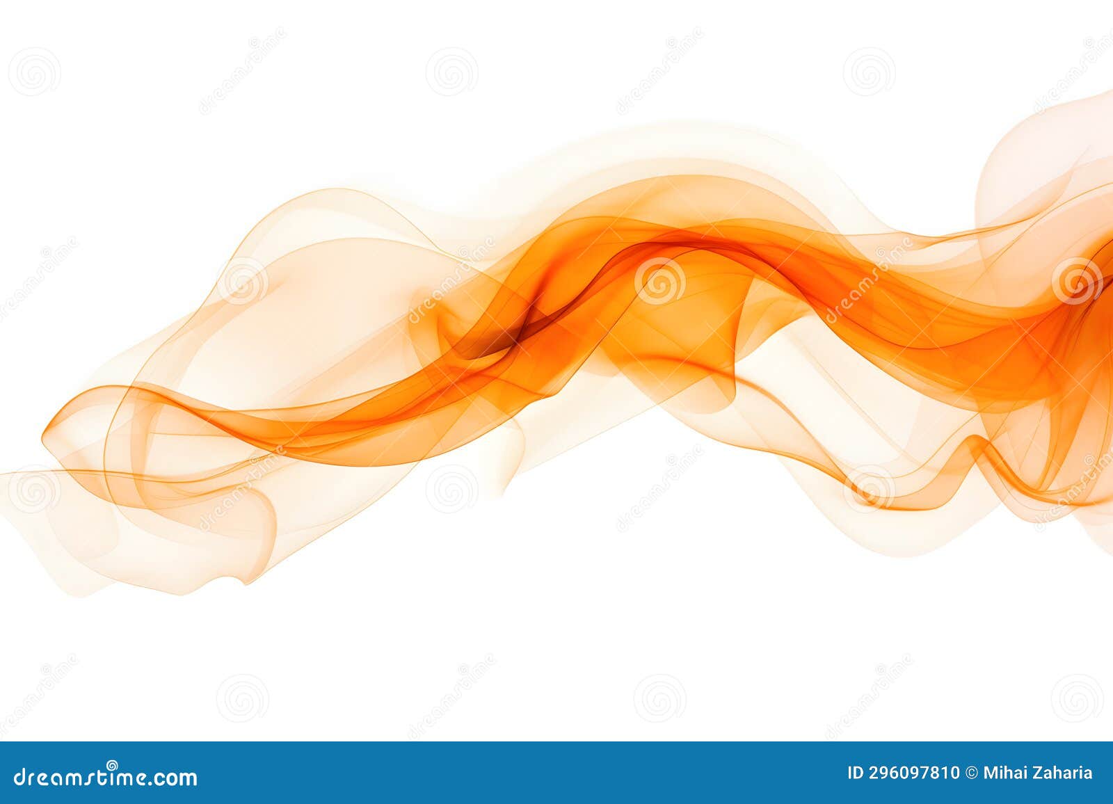Round Wavy Orange Smoke Isolated on White Background. Generative AI