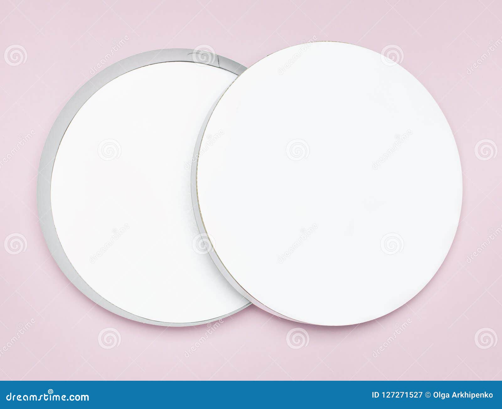 Download Round White Cardboard Blank Box Top View Flat Lay. Mock Up ...