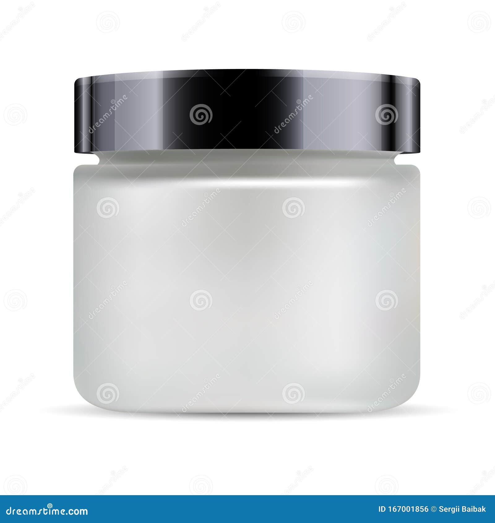Download Round White Matt Glass Jar Black Glossy Plastic Stock Vector Illustration Of Care Vector 167001856