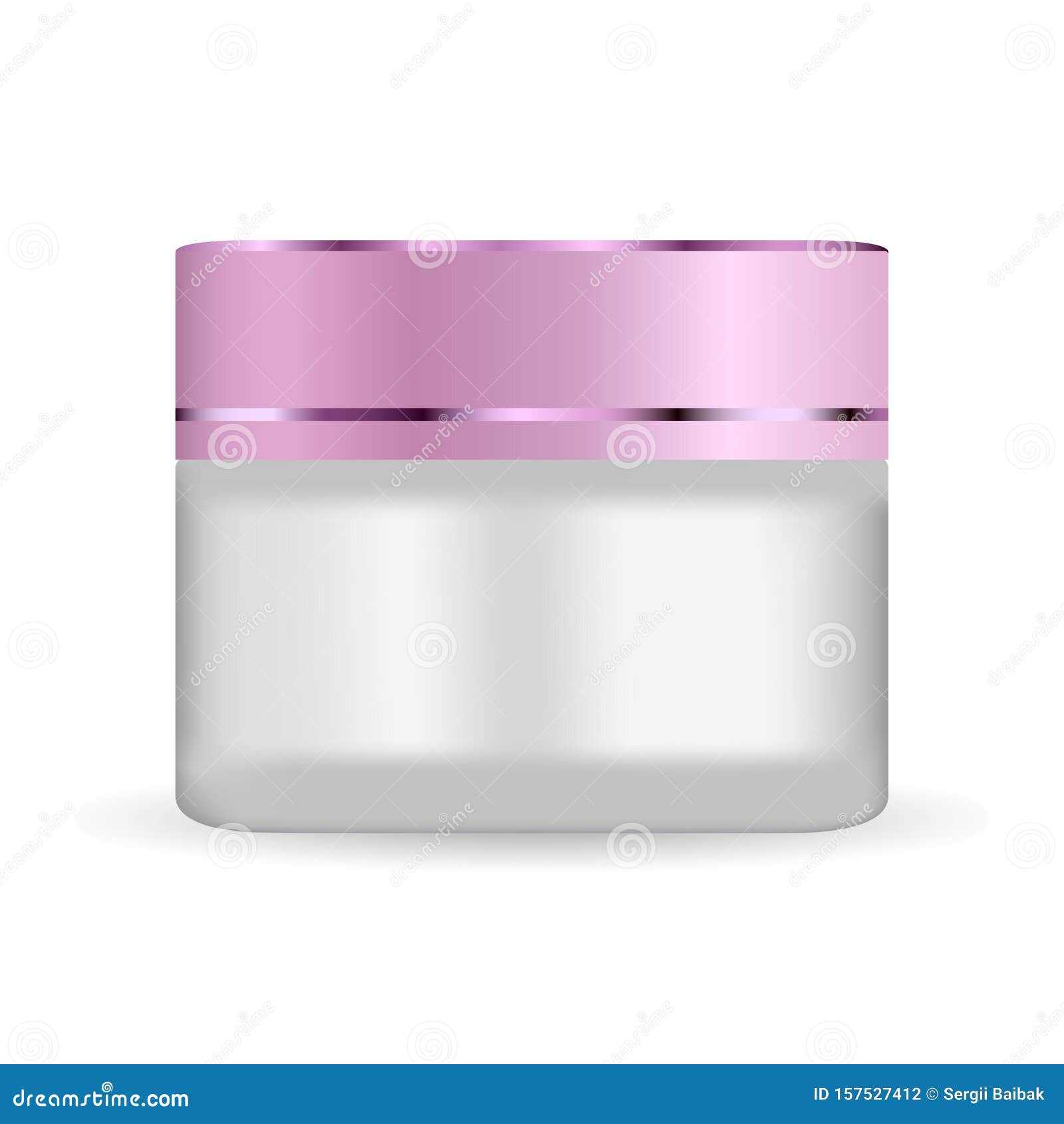 Download Round White Matt Glass Jar With Color Plastic Lid Stock Vector Illustration Of Bath Cosmetics 157527412