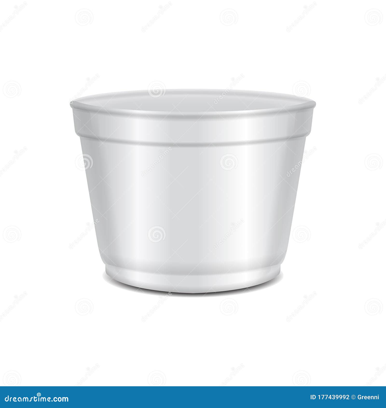Download Round White Plastic Open Container. Soup Bowl Or For Dairy ...