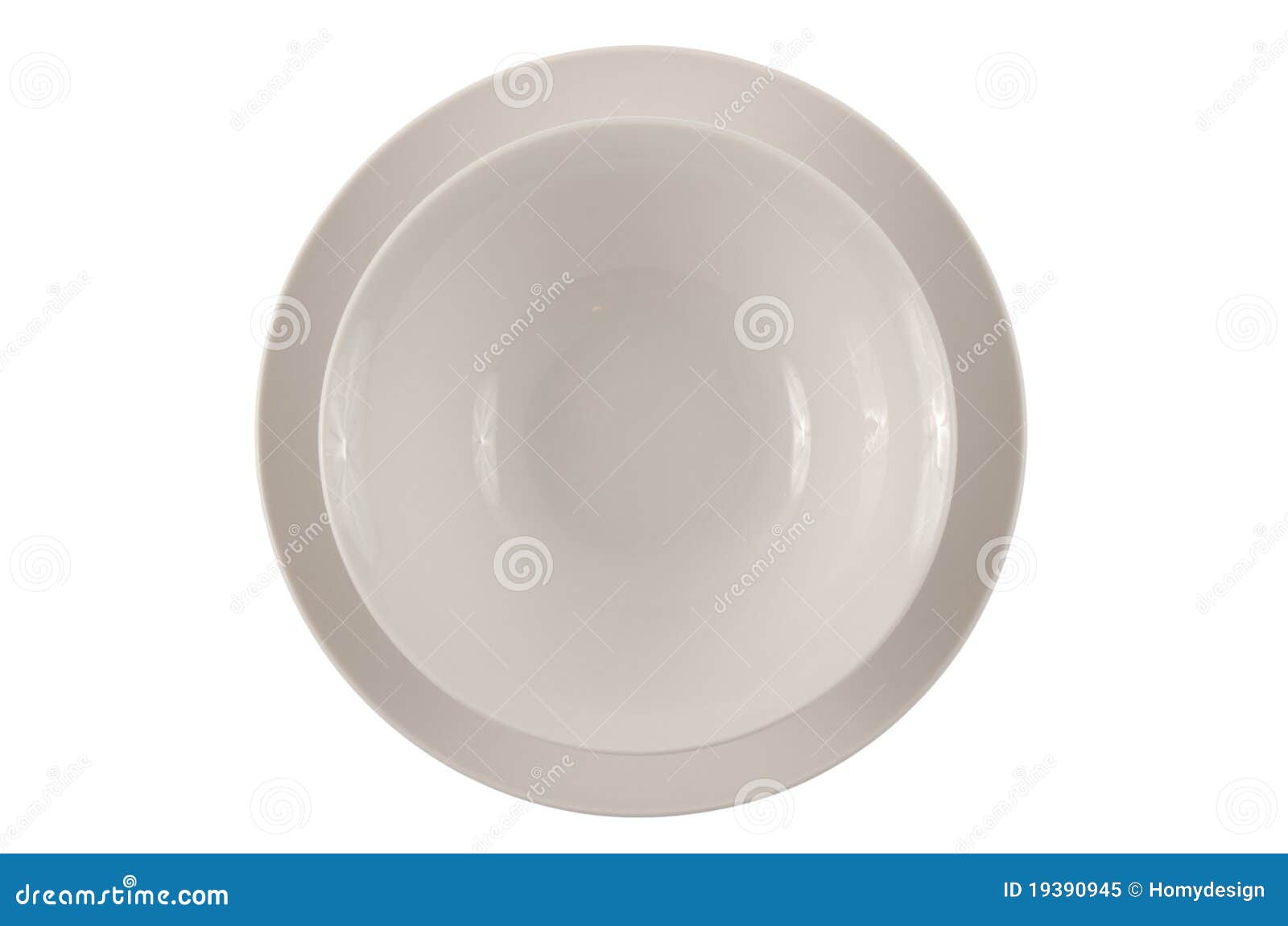Round white plate and bowl stock image. Image of dishware 19390945