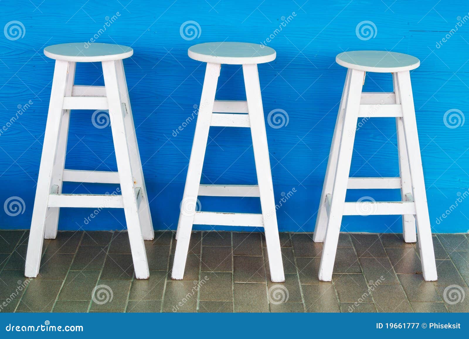 Round White Wooden Chairs Stock Image Image Of Image