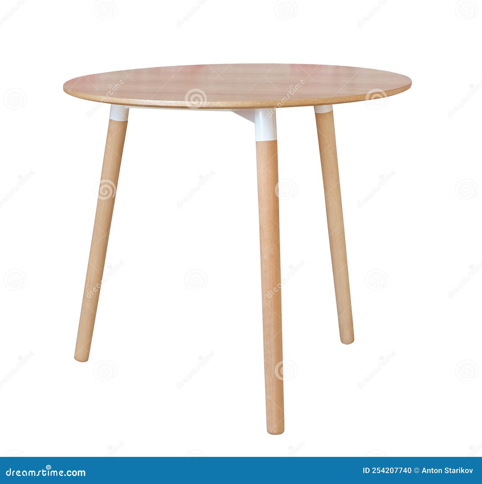 Round wooden coffee table stock photo. Image of design 254207740