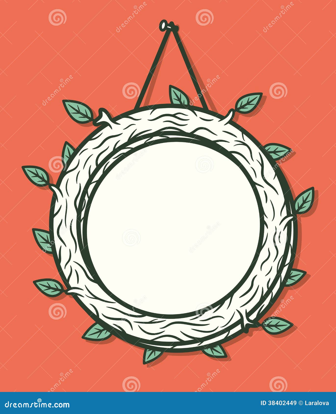 Round wooden frame stock vector. Illustration of round 38402449