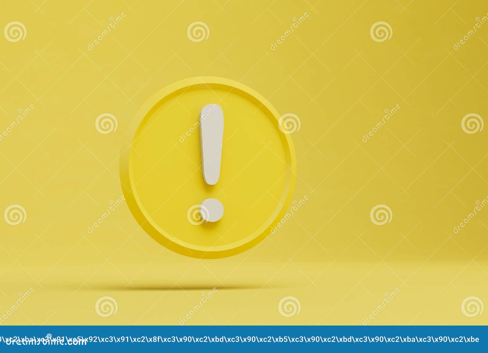 A Round Yellow Icon with a White Exclamation Mark on a Yellow