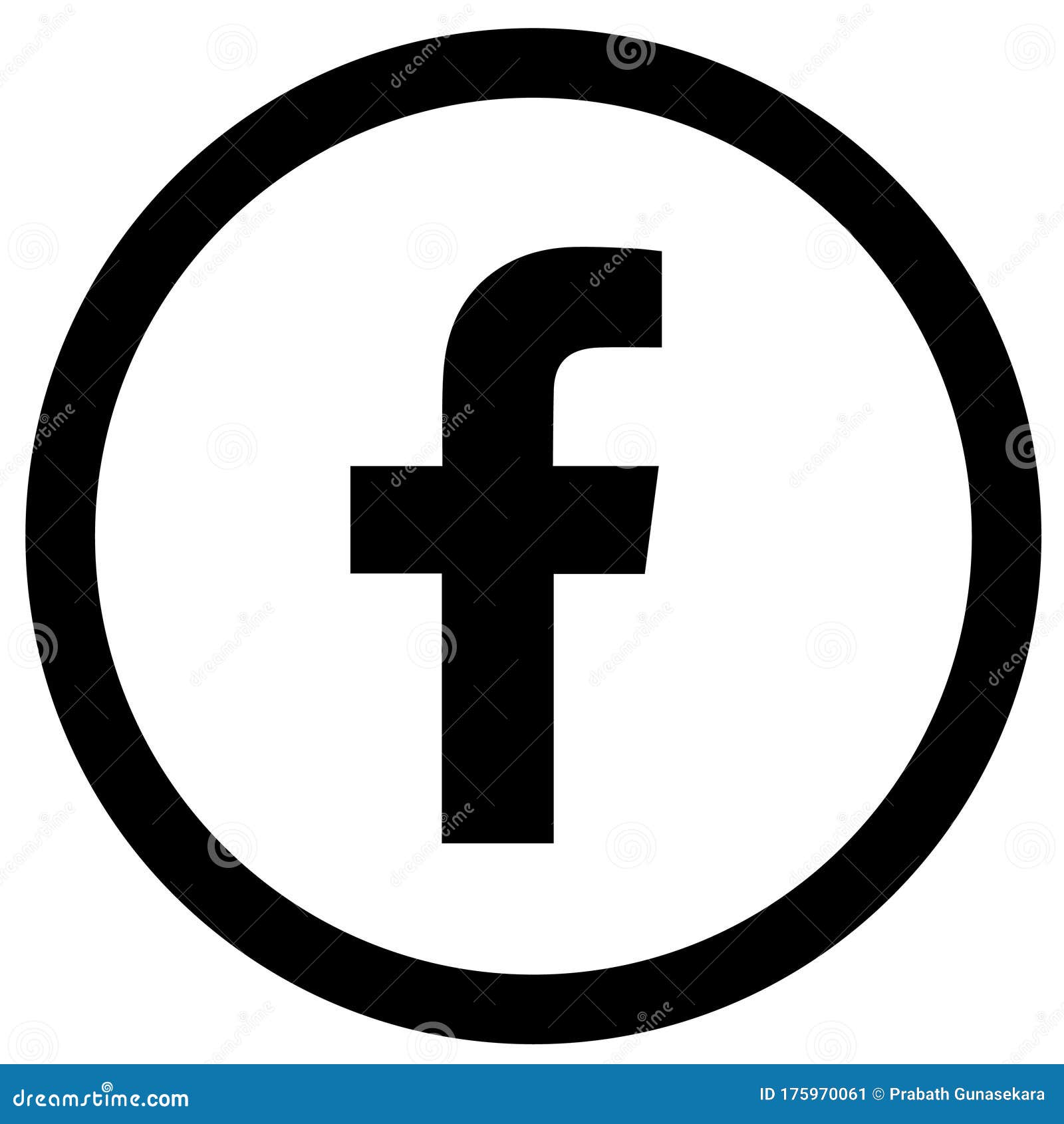 Rounded Black & White Facebook Logo Icon Editorial Photo ...
