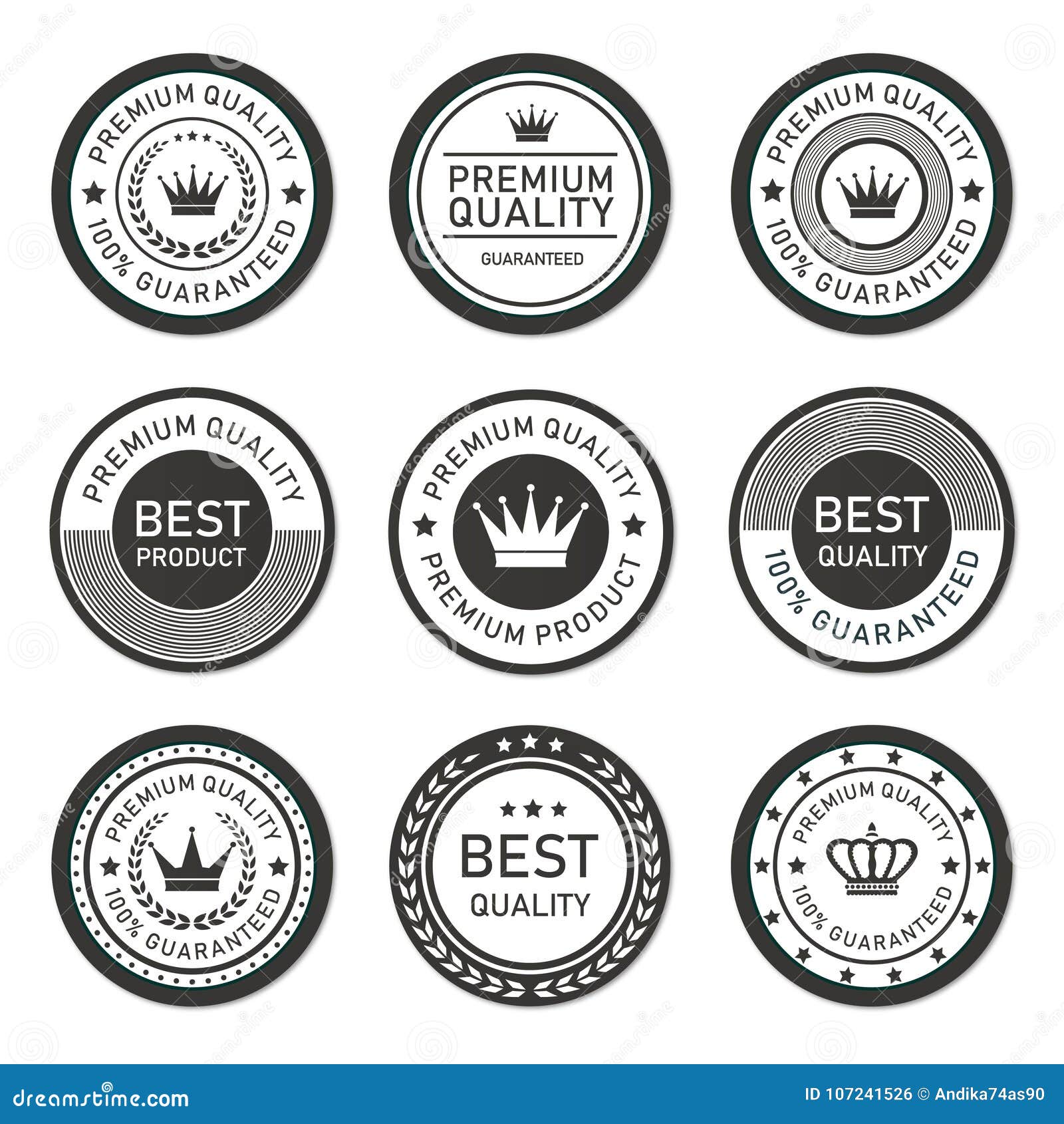 Rounded Premium Quality Vector Label Collection Stock Vector