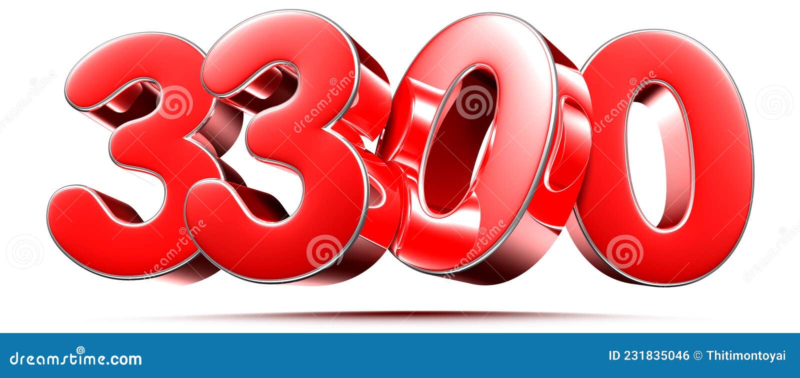 Number 3300 red stock illustration Illustration of measure 231835046