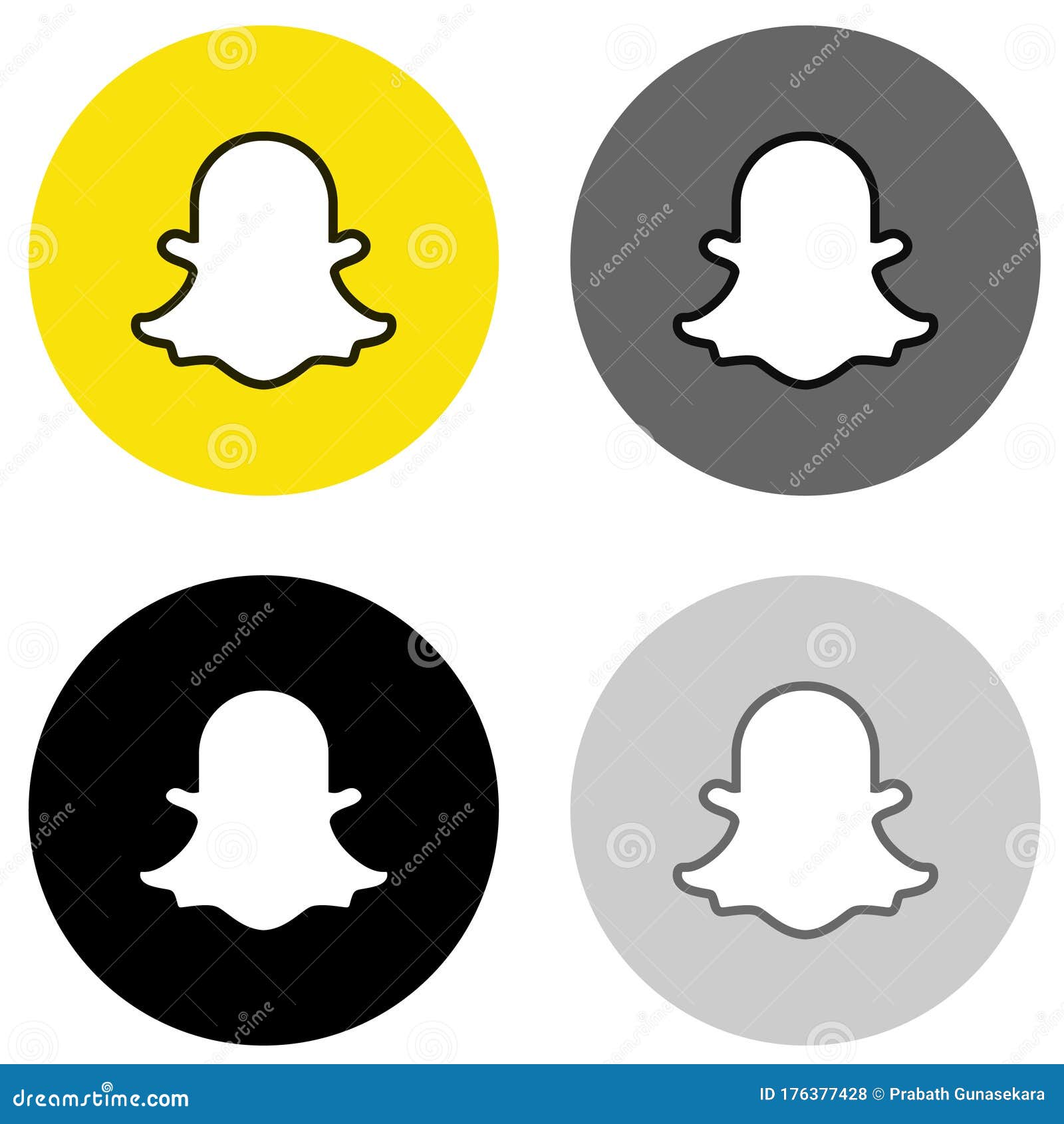 Rounded Snapchat Icon In Four Colors Editorial Stock Photo Illustration Of Icon Rounded