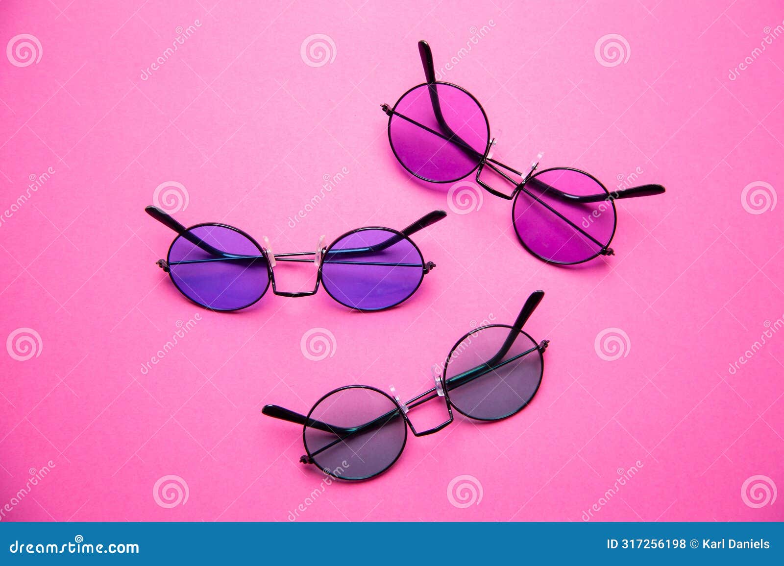 round prop sunglasses on pink background landscape