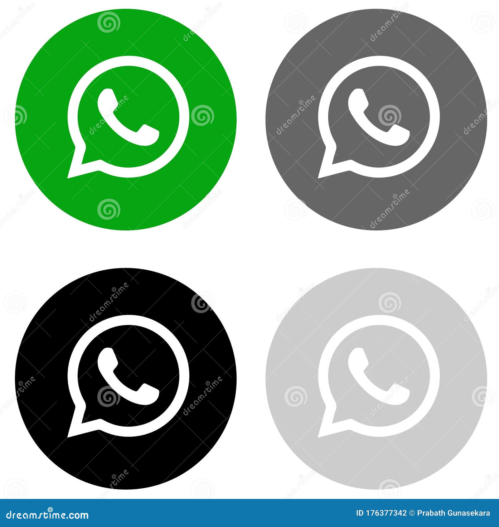 Rounded Whatsapp Icon in Four Colors Editorial Photography - Illustration  of weblogos, gray: 176377342