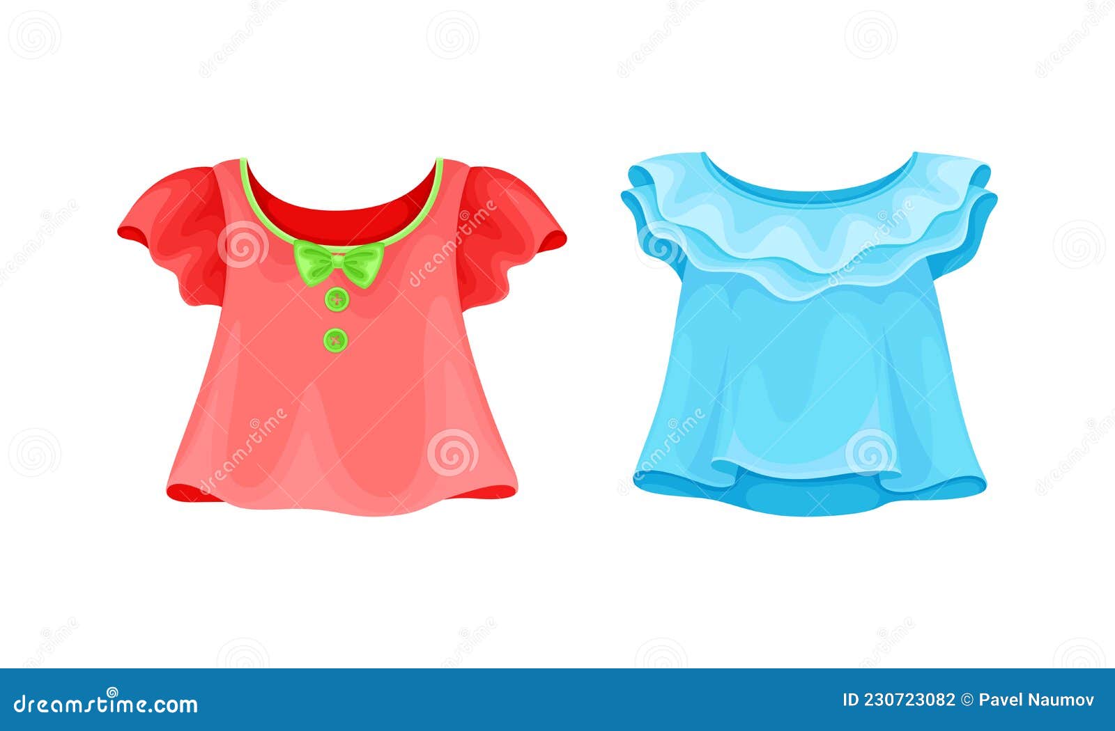 Camisa e shorts um conjunto de roupas infantis para um menino ilustração  vetorial isolada no estilo cartoon