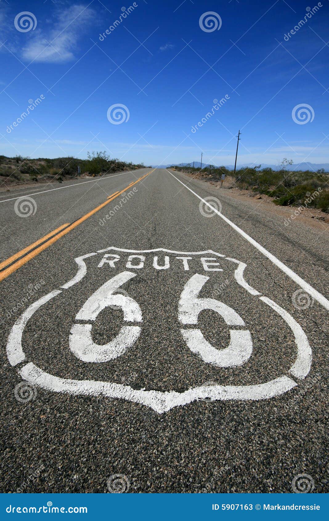 route 66 road marking, california