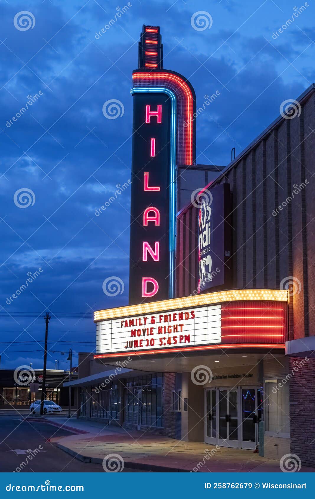 Route 66, Hiland Theater, Albuquerque, New Mexico Editorial Stock Image