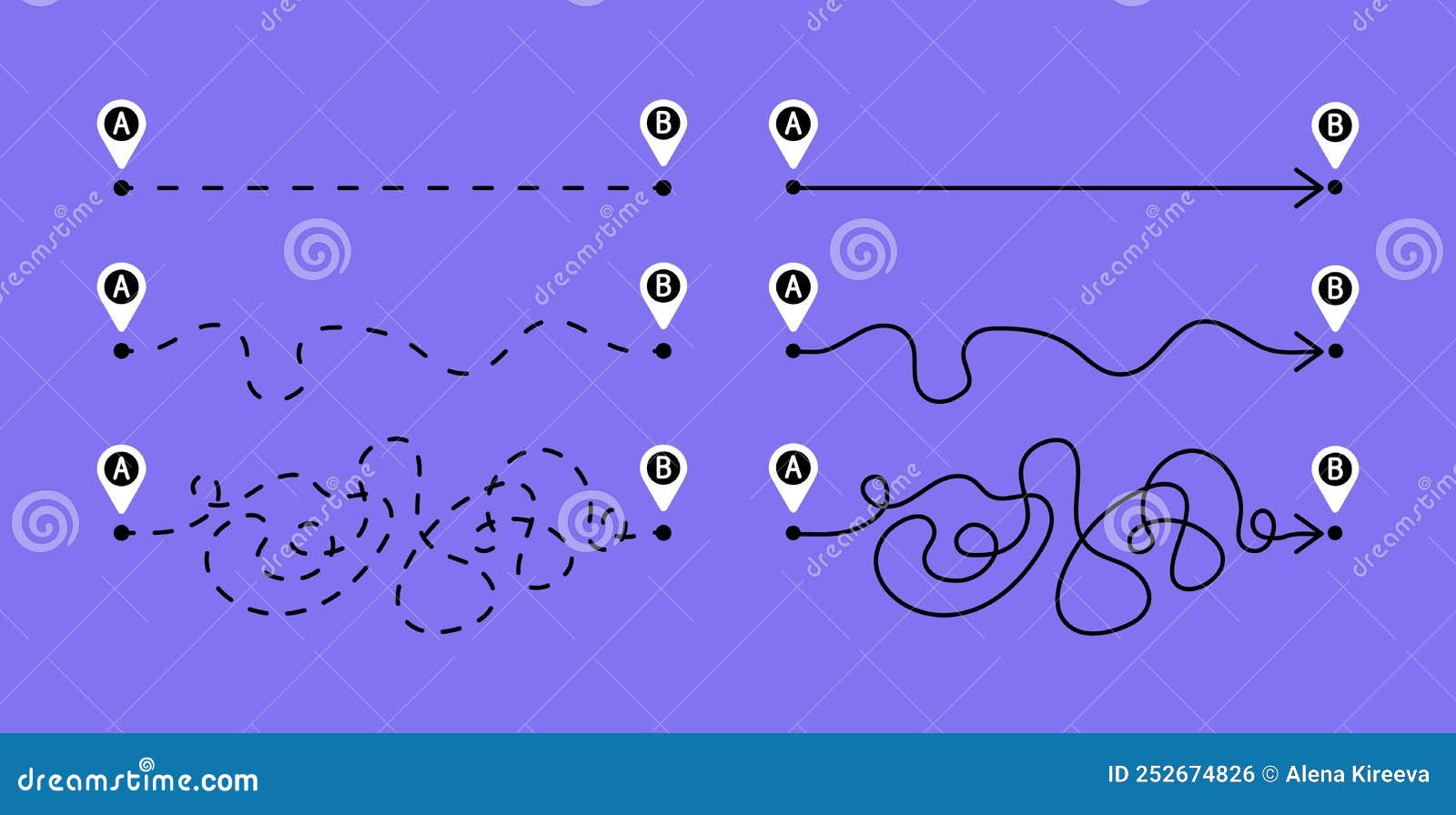 A Route From Point To B Stock Vector Illustration Of Location 