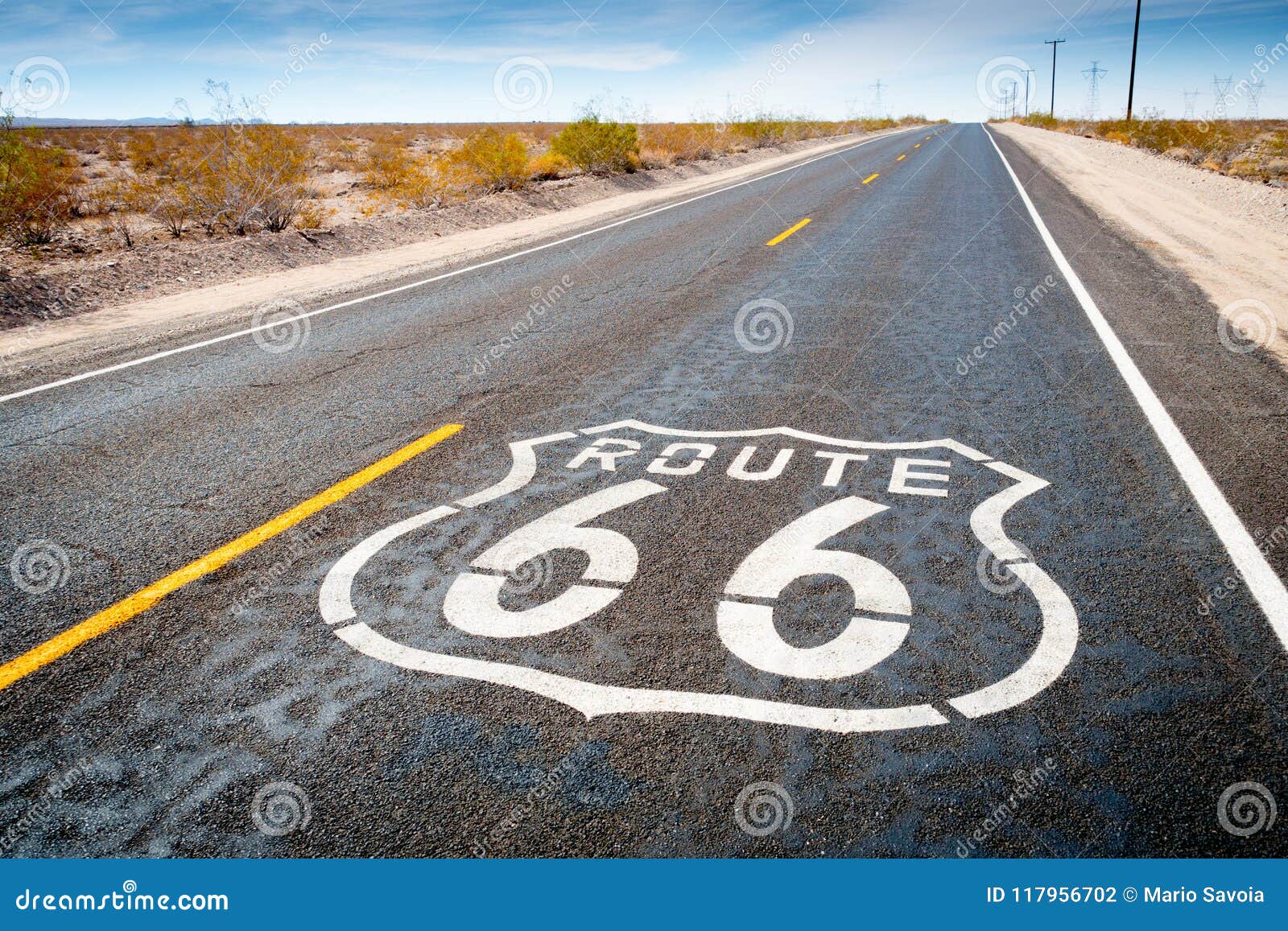 route 66 road sign in daggett