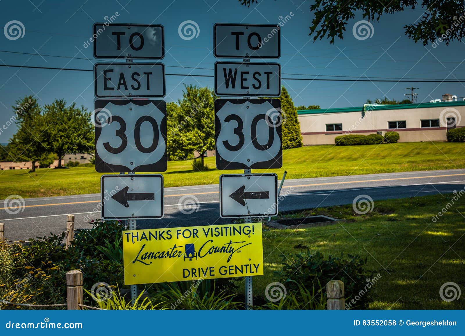 Route 30 Signs in Lancaster County PA Editorial Stock Photo Image of