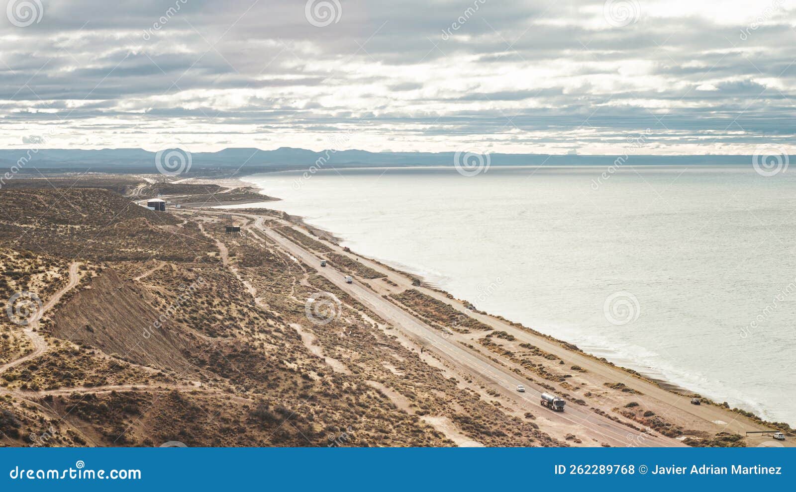 route skirting the coast of the atlantic sea between caleta olivia and comodoro rivadavianational route three, argentina