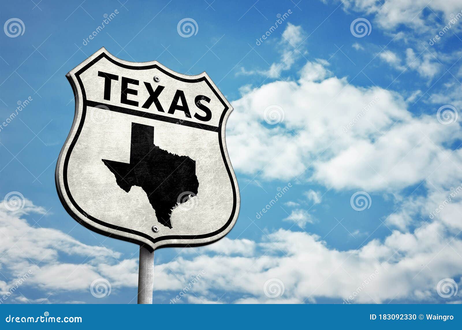 route 66 texas map roadsign