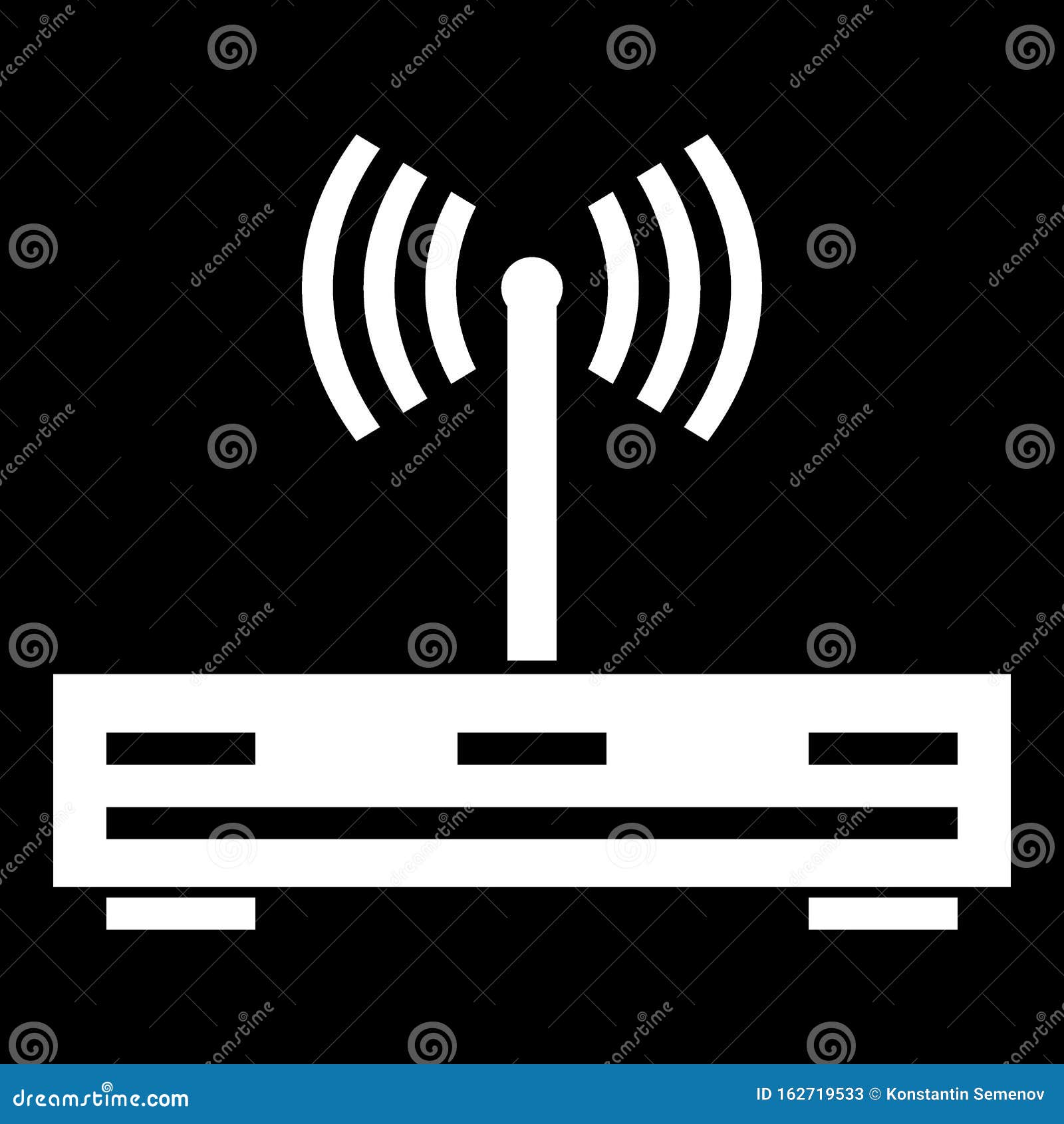 Router icon on black stock illustration. Illustration of black 162719533