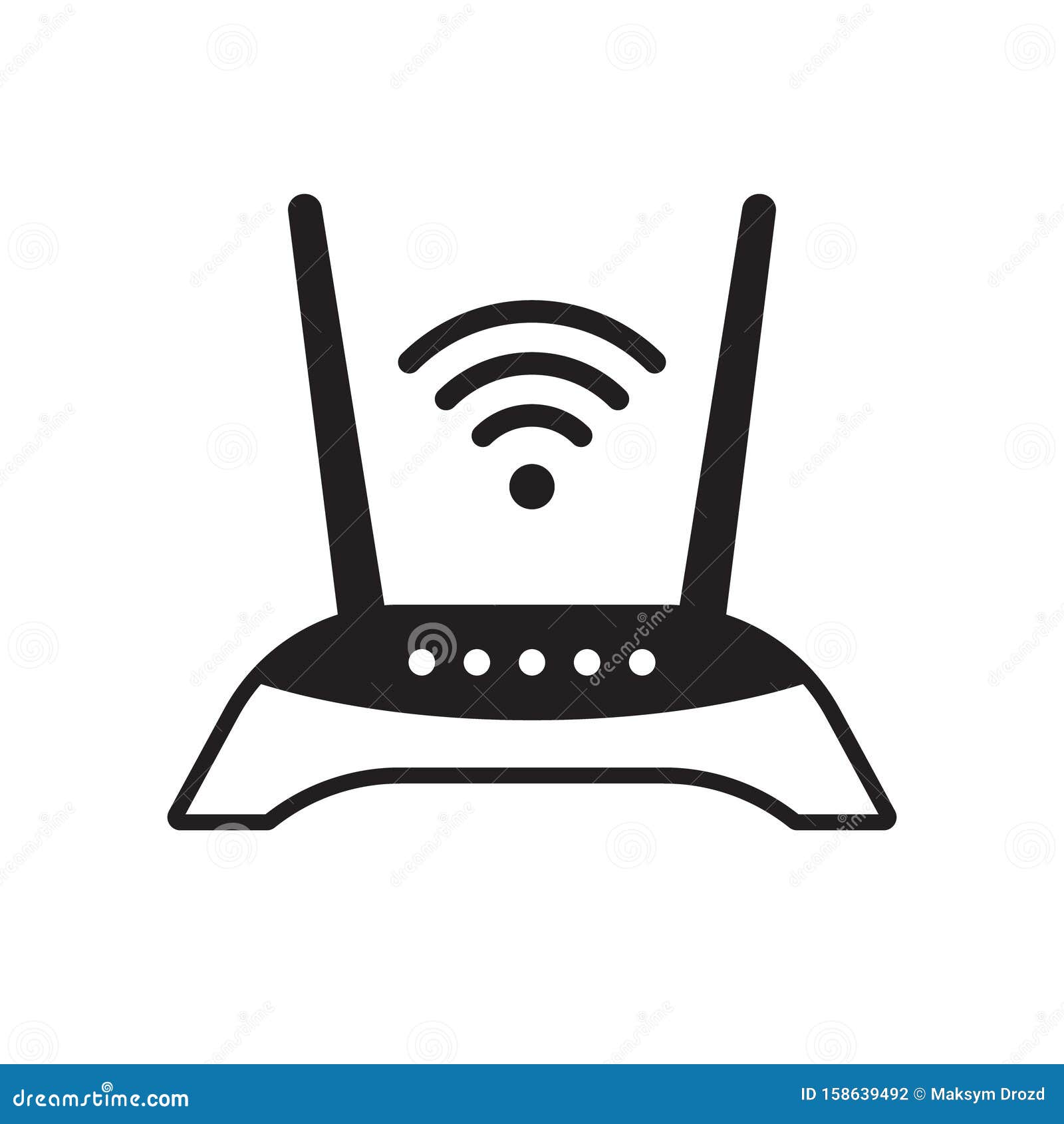 Routerikon, Routerrelaterad Signal Isolerad, Wifi-router Stock - Illustration av tillträde, signalering: 158639492