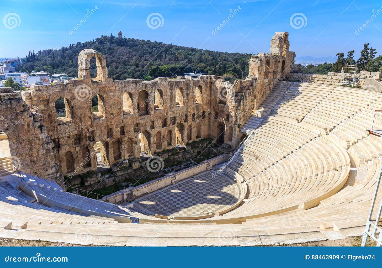 Rovine Del Teatro Antico Dell'attico Di Herodion Immagine Stock ...