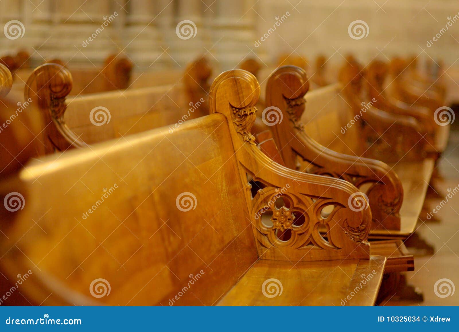 Row of benches in church stock photo. Image of background 10325034