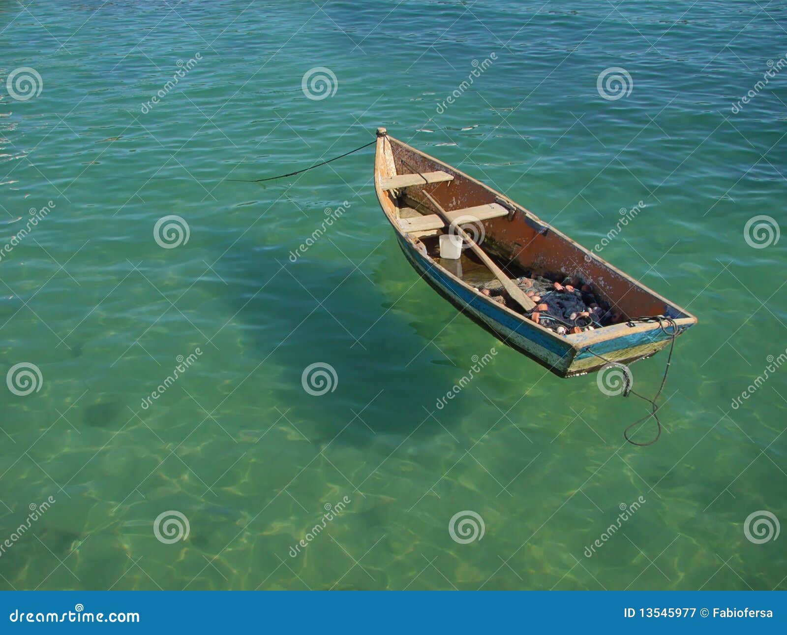 Row Boat Floating On The Water Royalty Free Stock 