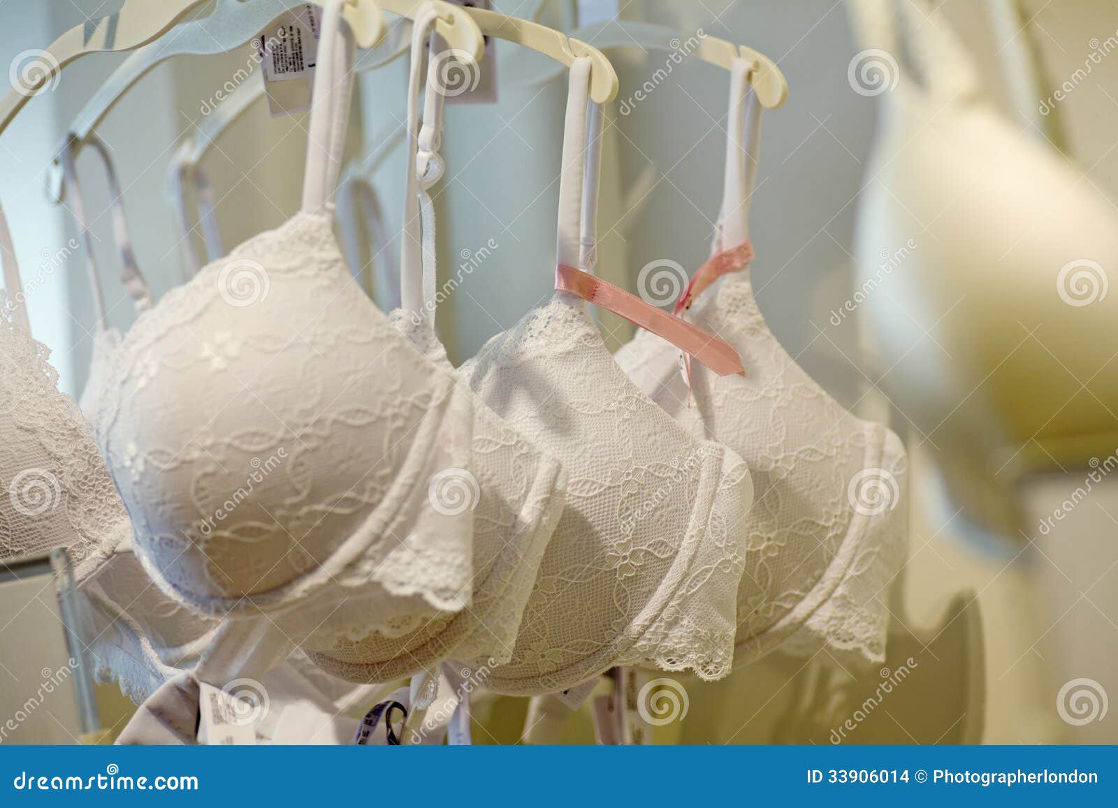 Row of Bras Hanging in Store Stock Photo Image of sale, boutique