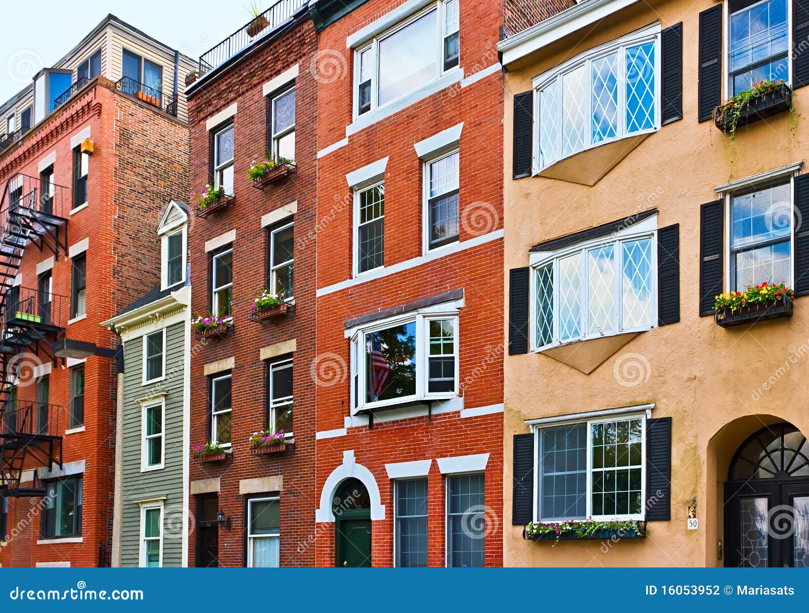 Row of Brick Houses in Boston Stock Photo Image of freedom, narrow