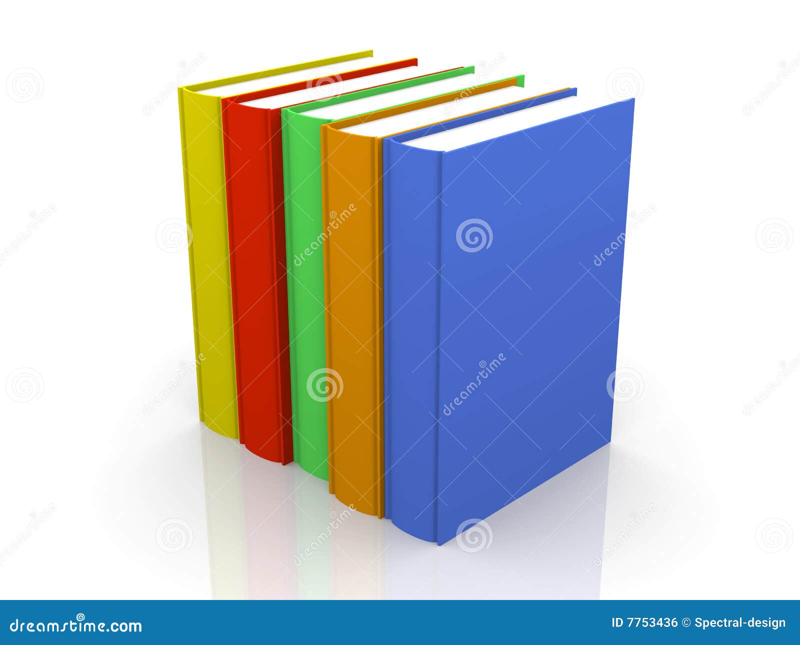 Row of colored Books stock illustration. Illustration of file - 7753436