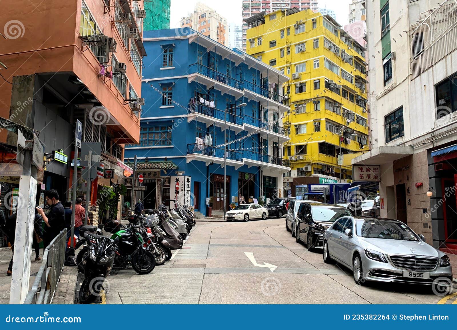 Colorful Houses in Wan Chai Editorial Stock Image - Image of city, asia