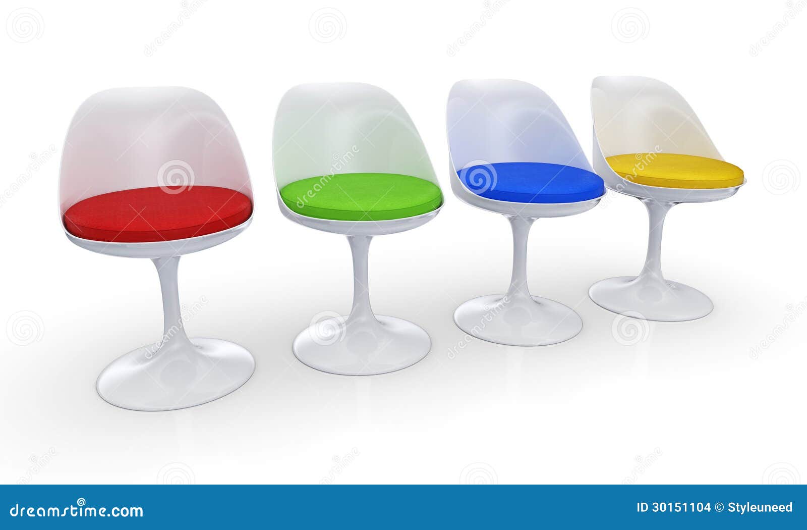 Colorful modern chairs stock illustration. Illustration of closeup