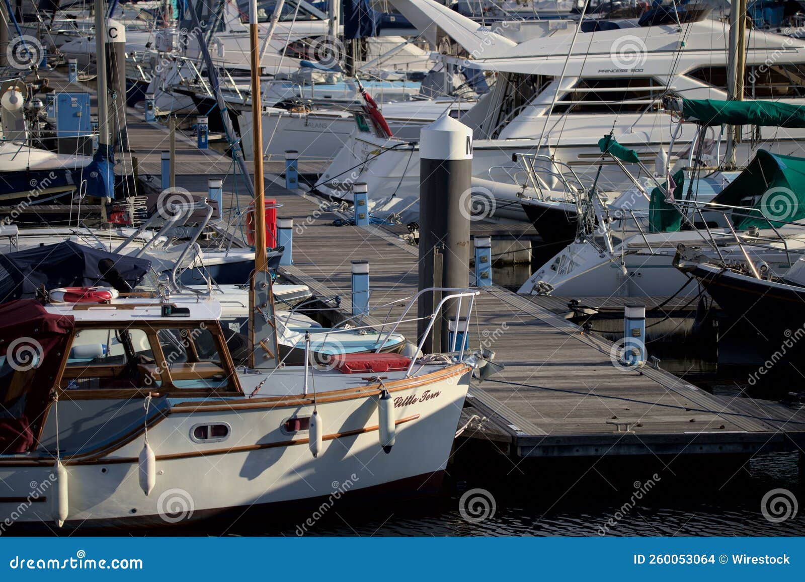 Row of Empty Docked Boats at Chatham Harbor in the UK Editorial Stock