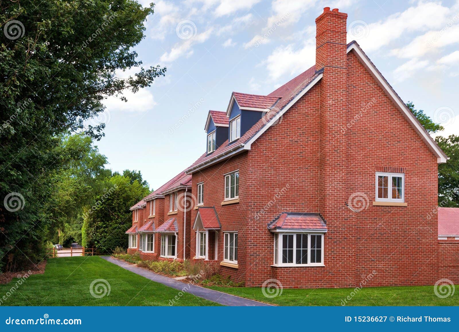 row of empty new houses