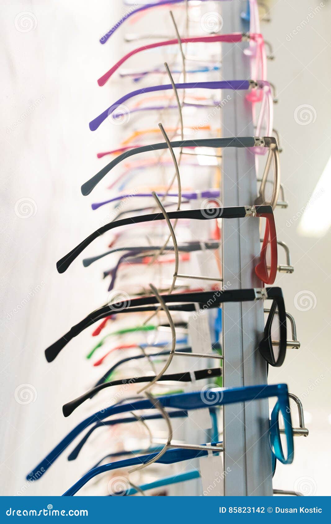 Row of Eyeglass at an Opticians Store Stock Photo Image of handle
