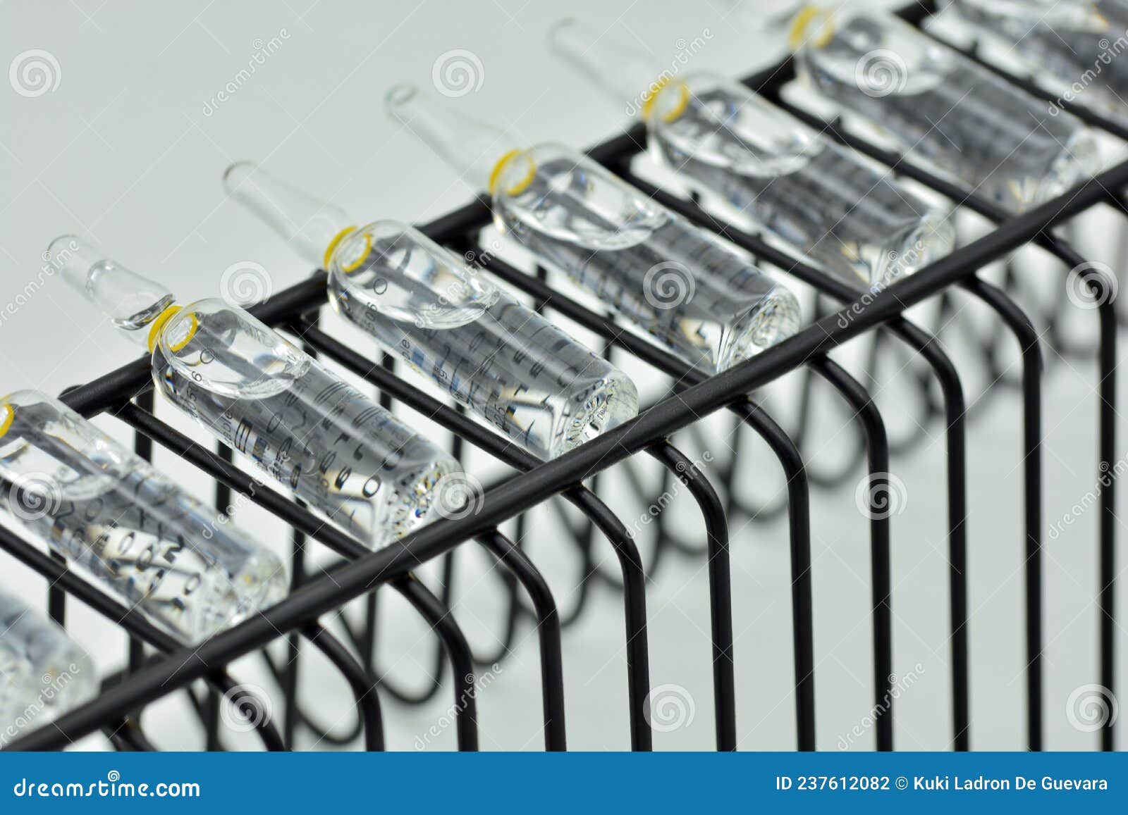 row of glass ampoules