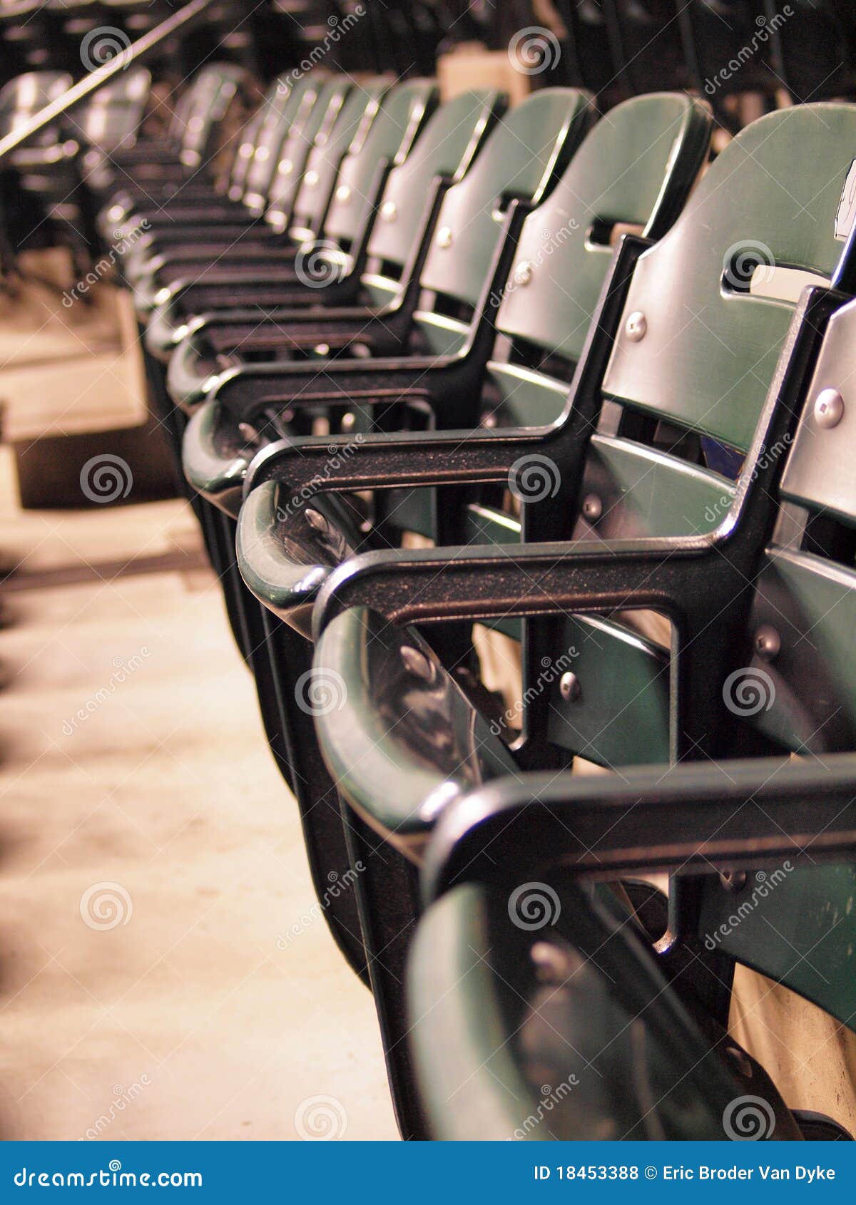 Row of Green Seats stock photo. Image of empty, baseball 18453388