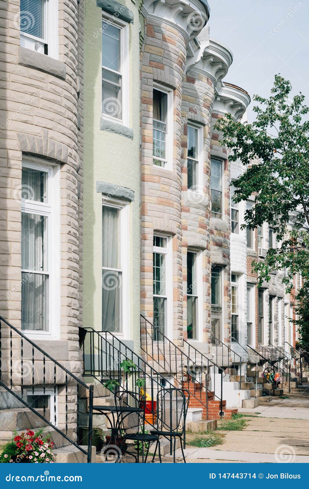 Row Houses in Hampden, Baltimore, Maryland Stock Photo Image of