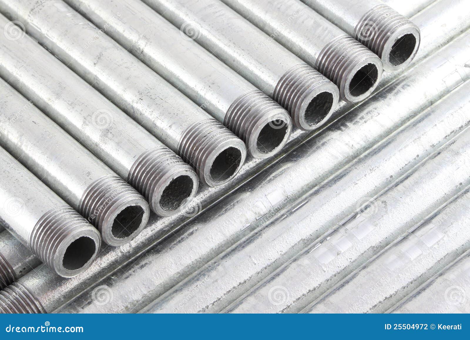 Row of Iron Water Pipe with Strand Stock Photo Image of steel