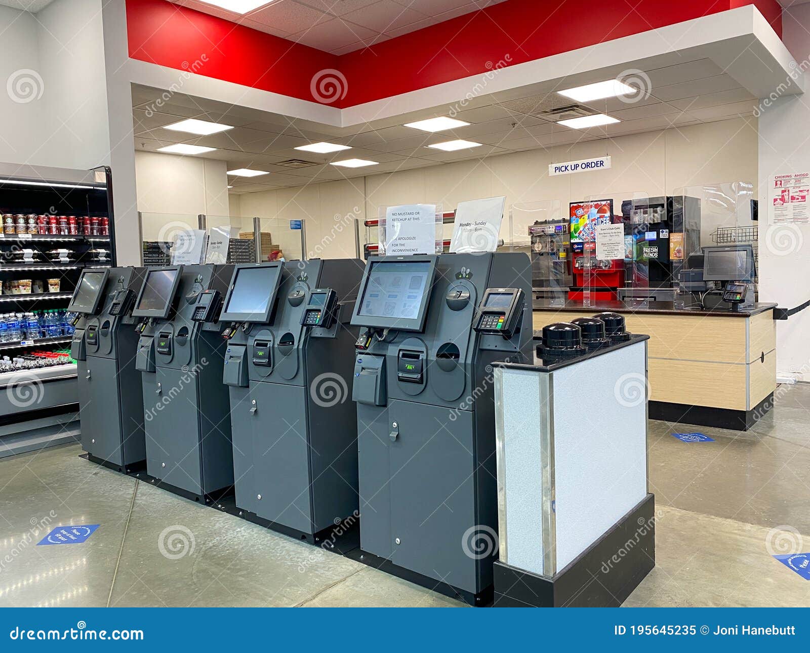 A Row of Kiosks To Order Food at the Cafe Inside a Sam`s Club in Orlando,  Florida Editorial Image - Image of aisle, card: 195645235