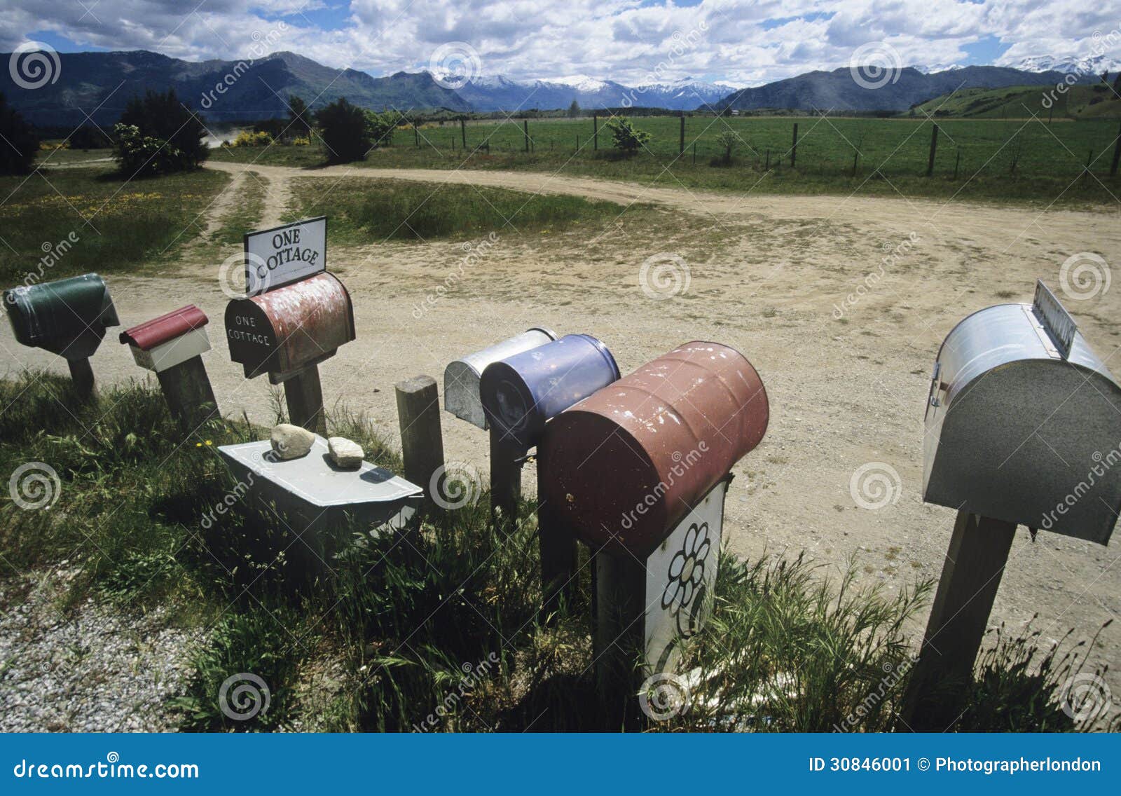 Row of Mailboxes in Nonurban Setting Stock Image Image of scene