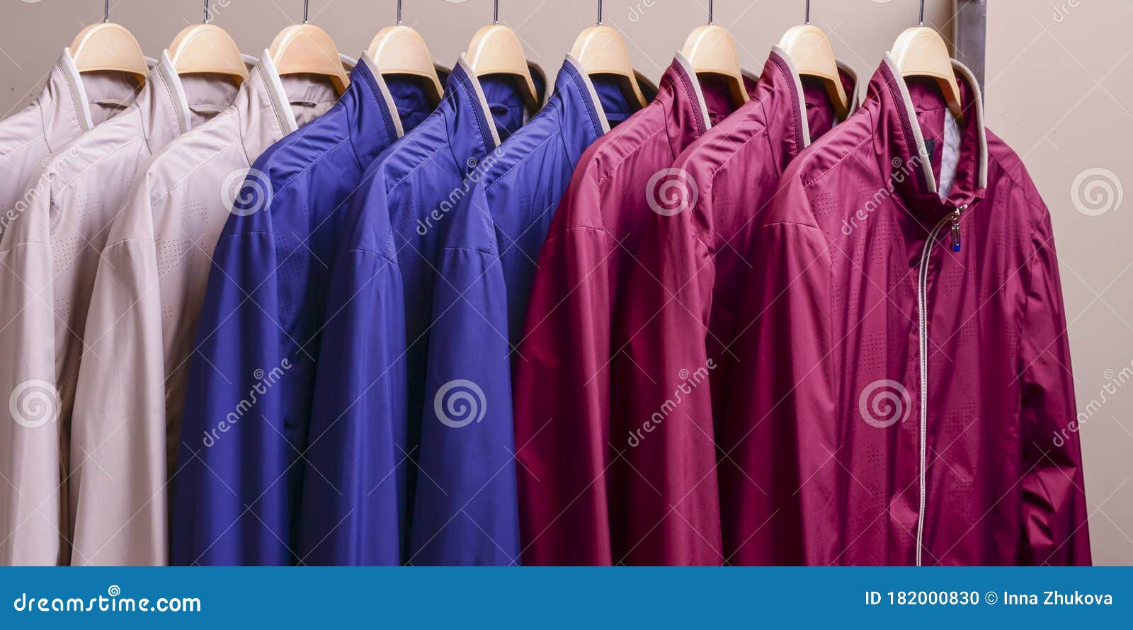 Row of Many Different Colorful Hoodie Jackets, Sport Jackets for Men and  Women. Seasonal Clothing in Store on Sale. Stock Photo - Image of hanger,  department: 182000830