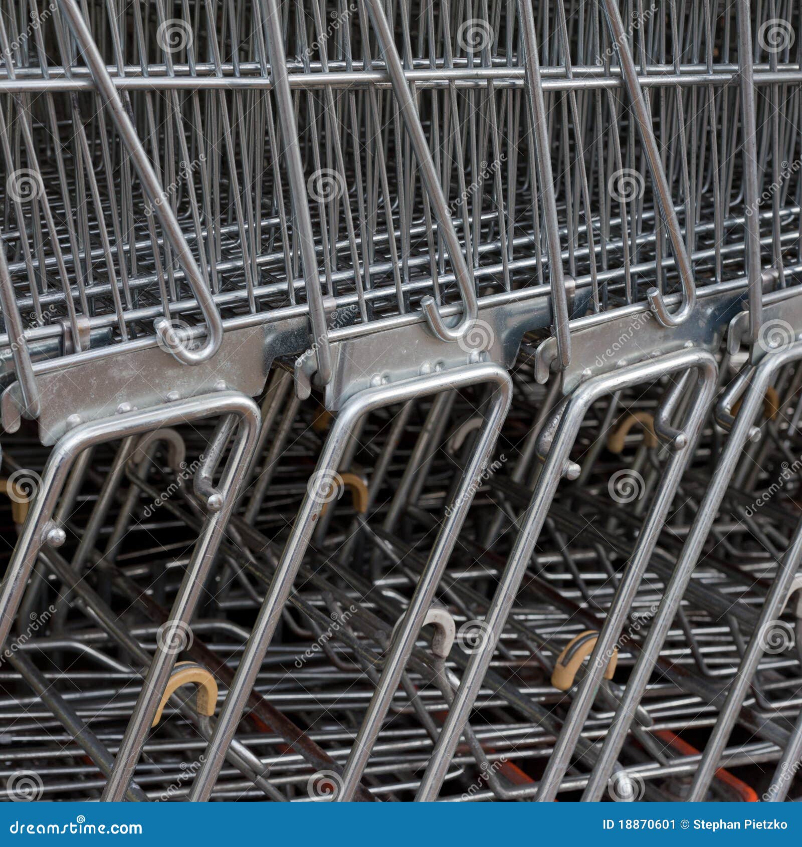 Row of Metal Shopping Carts Stock Image Image of cart, retail 18870601